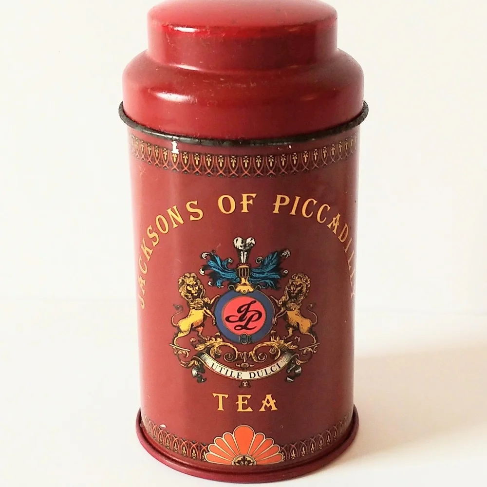 Vintage Style Jackson's of Picadilly Red Tea Canister